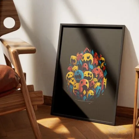 Pixel Burst Framed Poster Mockup 1